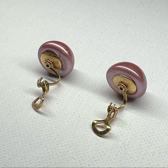 Vintage Purple Round Clip On Earrings - Picture 4 of 7